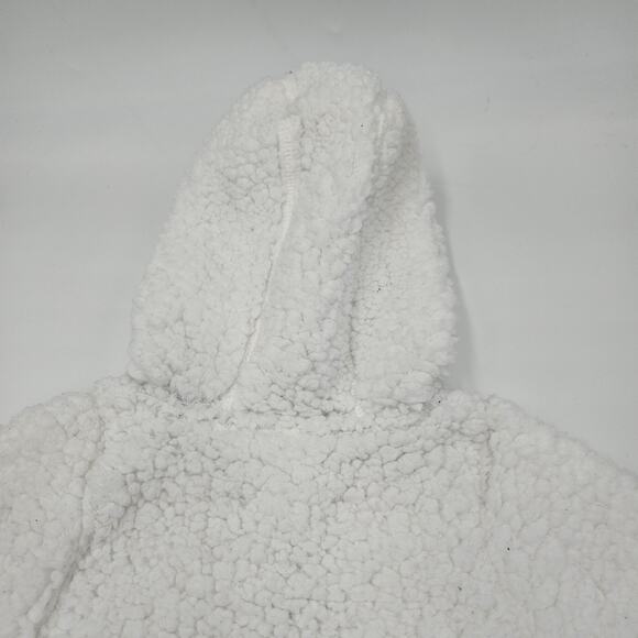 Adidas Size 3 Month Baby Hooded Sherpa Coverall Snowsuit Cozy Fleece Teddy Bear - Picture 5 of 11